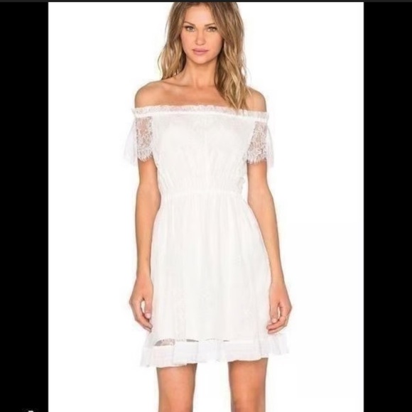 The Kooples Dresses & Skirts - The Kooples Women's Off-Shoulder Ivory Bohemian Lace Mini Dress Size XXS